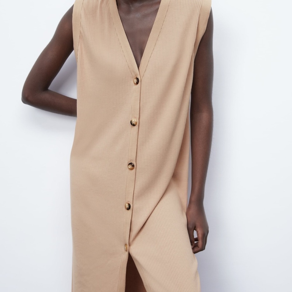 ZARA Button Vest Dress - Picture 3 of 5
